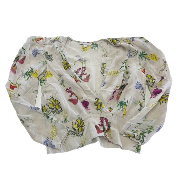 Chelsea and Walker Shirt Womens 8 White Floral White‎ Floral Long Sleeve Top - Picture 2 of 10